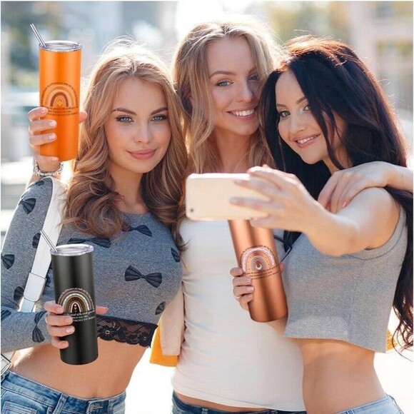 Dozen Colorful Stainless Steel Tumbler Straw Brush Thank You Gift Set Of 12 NEW - Picture 6 of 7